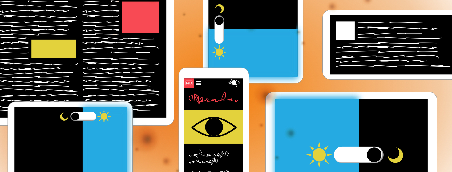 Multiple phones and tablets all switching over to black screens for dark mode use.