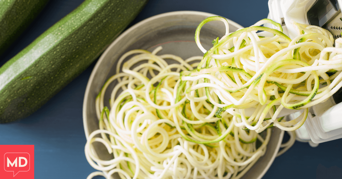 Tomato Basil Pasta with Zucchini Noodles Recipe