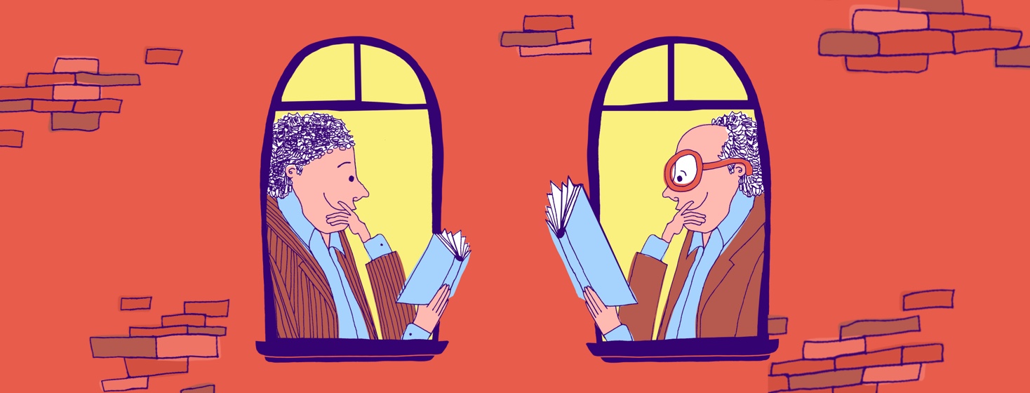 A person looks back 10 years on the changes they made for AMD. They have glasses and are reading a large print book.