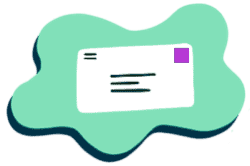 a white envelope on a green background